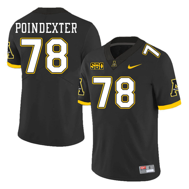 Appalachian State Mountaineers #78 Tyriq Poindexter College Football Jerseys Stitched-Black Appalachian State Mountaineers #78 Tyriq Poindexter College Football Jerseys Stitched-Black